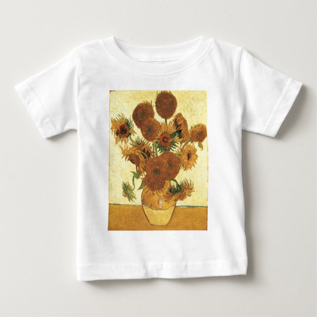 T-shirts Vase com quinze girassóis, Vincent van Gogh (Frente)