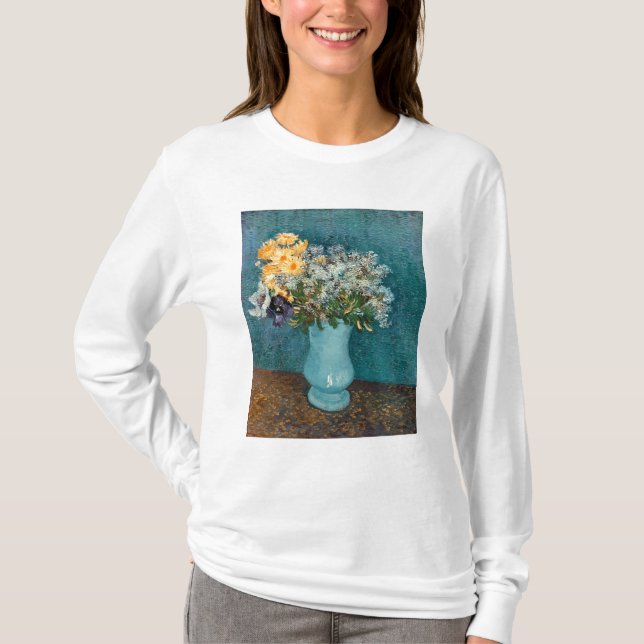 T-shirts Vaso das flores, 1887 de Vincent van Gogh | (Frente)