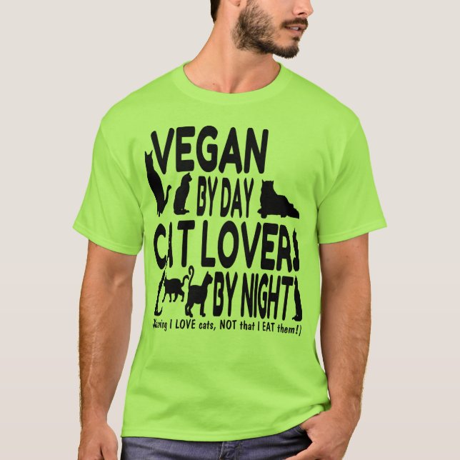 T-shirts Vegan Cat Lover Humor (Frente)