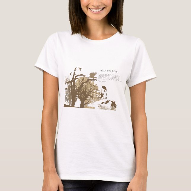 T-shirts Vegan - citações de Tolstoy (Frente)