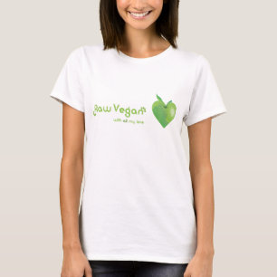 T-shirts Vegan cru com todo meu amor (coração verde da