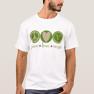 T-shirts Vegan do amor da paz