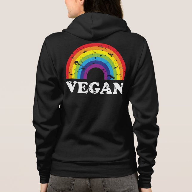 T-shirts Vegan Rainbow Zip-Up Hoodie (Verso)