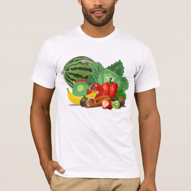 T-shirts Vegetarianos e frutas (Frente)