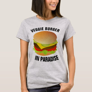 T-SHIRTS VEGETARIANOS, VEGGIE BURGER EM PARADISE