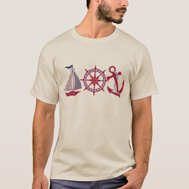 T-shirts Veleiro, Roda, Âncora (Frente)