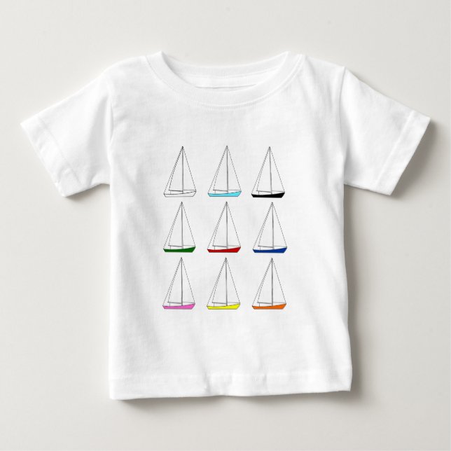 T-shirts Veleiros coloridos brilhantes (Frente)