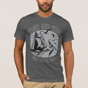 T-shirts Velejadores, tempo e maré, significa Roupa americ