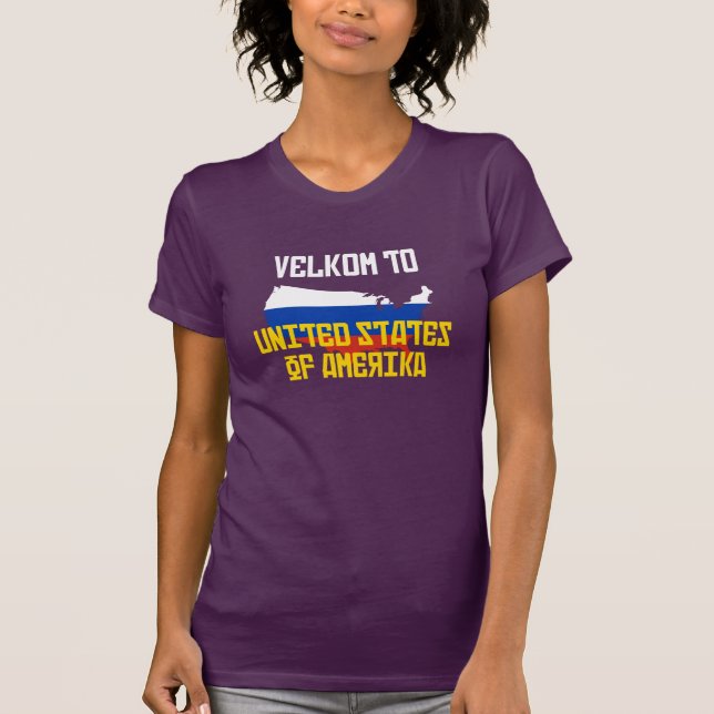T-shirts Velkom para a Amerika (Frente)
