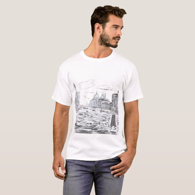 T-shirts Veneza. Cidade na água (Frente Completa)