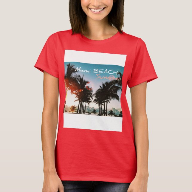 T-shirts Verão de Miami Beach (Frente)