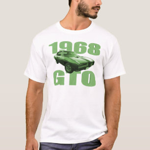 T-shirts Verde 1968 do carro do músculo de Pontiac GTO