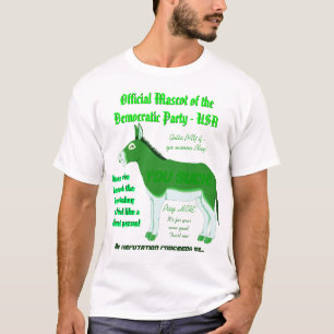 T-shirts Verde-Asno:  Mascote oficial do partido