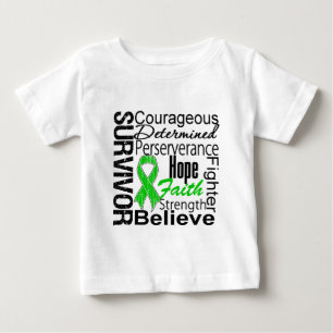 T-shirts Verde da colagem do sobrevivente do câncer de rim