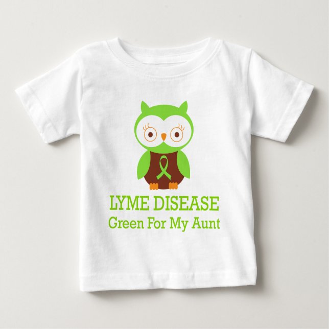 T-shirts Verde da doença de Lyme para minha tia (Frente)