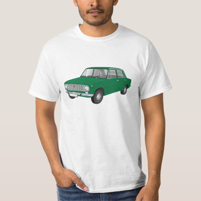 T-shirts Verde de FIAT 124 Berlina (Frente)