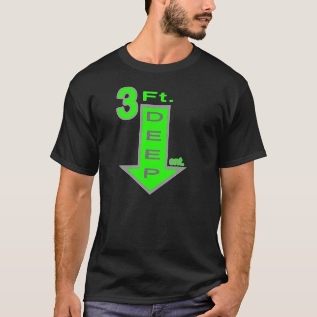 T-shirts verde de néon T do entretenimento profundo de 3ft (Frente)