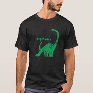 T-shirts Verde do Brachiosaurus do vegetariano do vintage