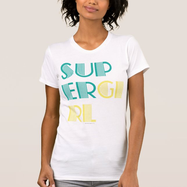 T-shirts Verde e amarelo de Supergirl (Frente)