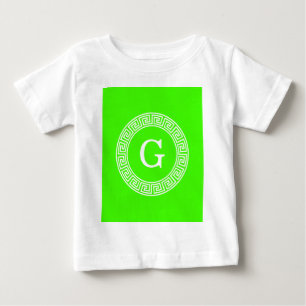 T-shirts Verde limão Wt - Quadro de Linha Chave Grega Monog