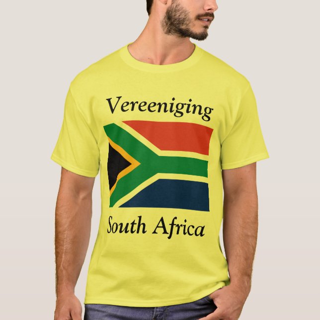 T-shirts Vereeniging, África do Sul com bandeira sul-africa (Frente)