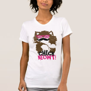 T-shirts Verificação engraçada Meowt dos óculos de sol