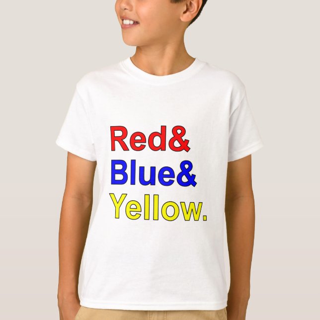 T-shirts Vermelho Azul Amarelo | Cores Primárias (Frente)