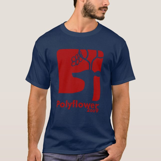 T-shirts Vermelho da cerveja dos cervos - Polyflower 2009 (Frente)
