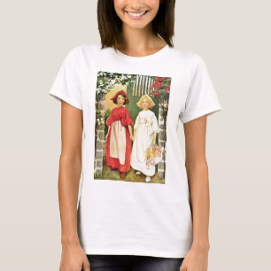 T-shirts Vermelho da neve branco e do rosa