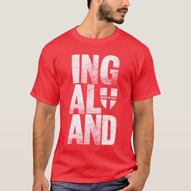 T-shirts Vermelho de Inglaterra Ingaland (Frente)