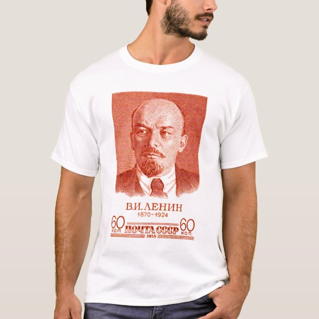 T-shirts Vermelho de Lenin (Frente)