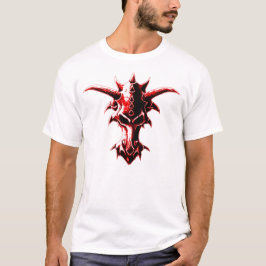 T-shirts Vermelho demoníaco do crânio do dragão