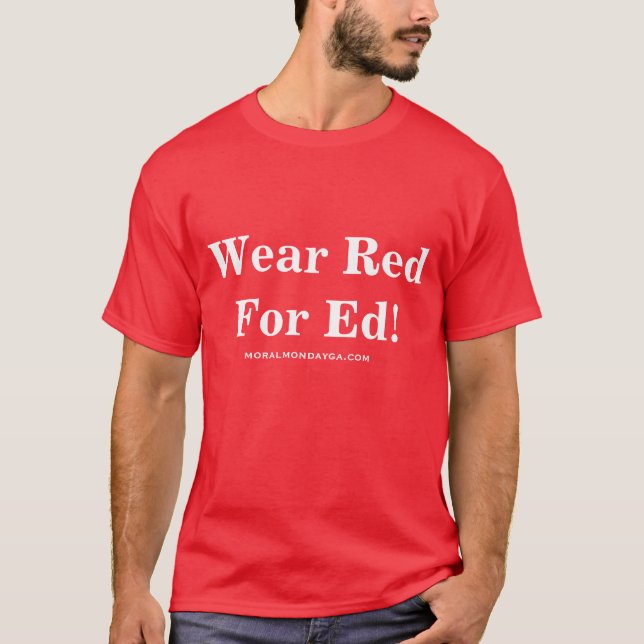 T-shirts Vermelho do desgaste para Ed! (Frente)