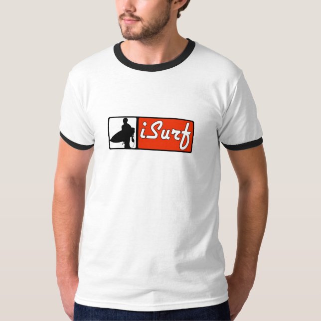 T-shirts vermelho do iSurf (Frente)