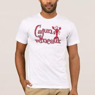T-shirts Vermelho dos lagostins de Cajun Wineaux
