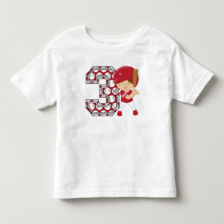 T-shirts Vermelho e branco da massa do basebol do