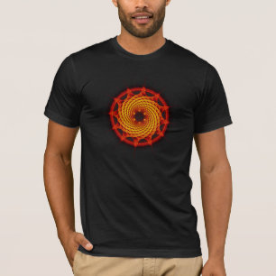 T-shirts Vermelho espiral da mandala de Merkaba (geometria