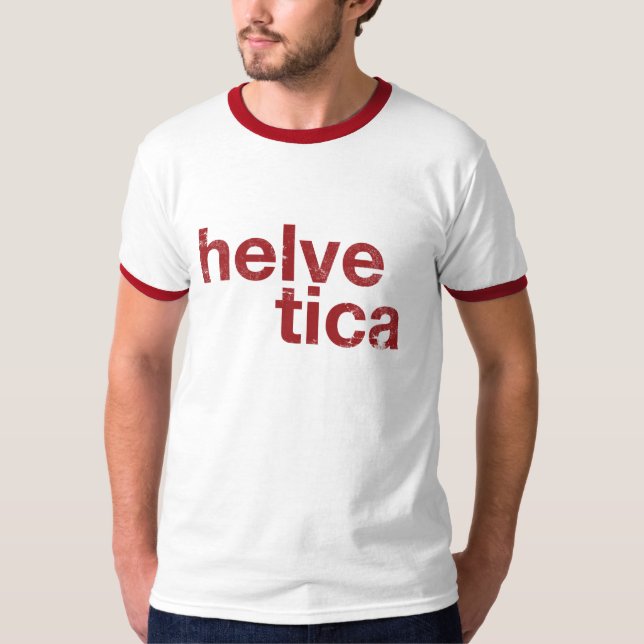 T-shirts vermelho Helvética (Frente)