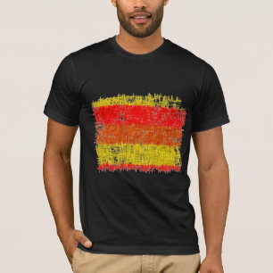 T-shirts Vermelho retro da pintura   e amarelo abstratos