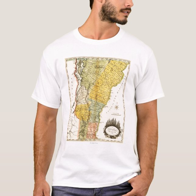 T-shirts VermontPanoramic MapVermont (Frente)