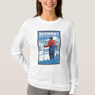 T-shirts VermontSkier que admira a vista