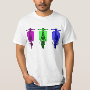 T-shirts Versão retro do pop art do patinete