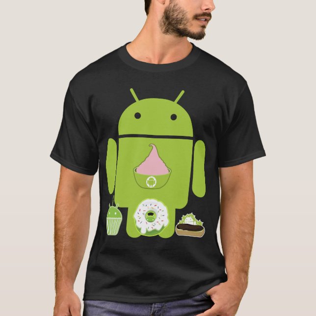 T-shirts Versões do Android (Frente)