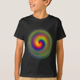 T-shirts vert do fractal da urdidura do chakra apperal