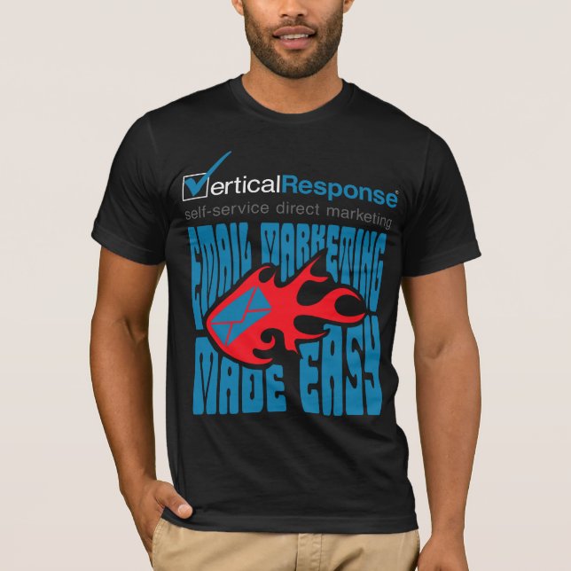 T-shirts VerticalResponse Fillmore em homens negros (Frente)