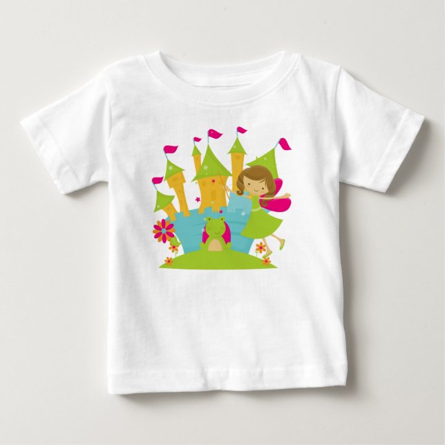 T-shirts Vestido de Bebê sem Manga Princesa Fada Morena (Frente)