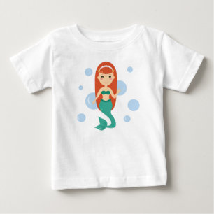 T-shirts Vestido de princesa sereia fofa menina bebê tutu