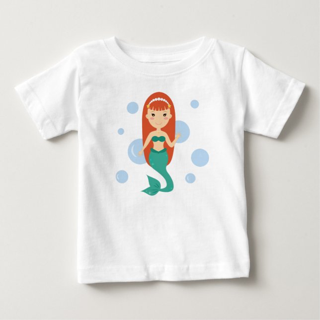 T-shirts Vestido de princesa sereia fofa menina bebê tutu (Frente)