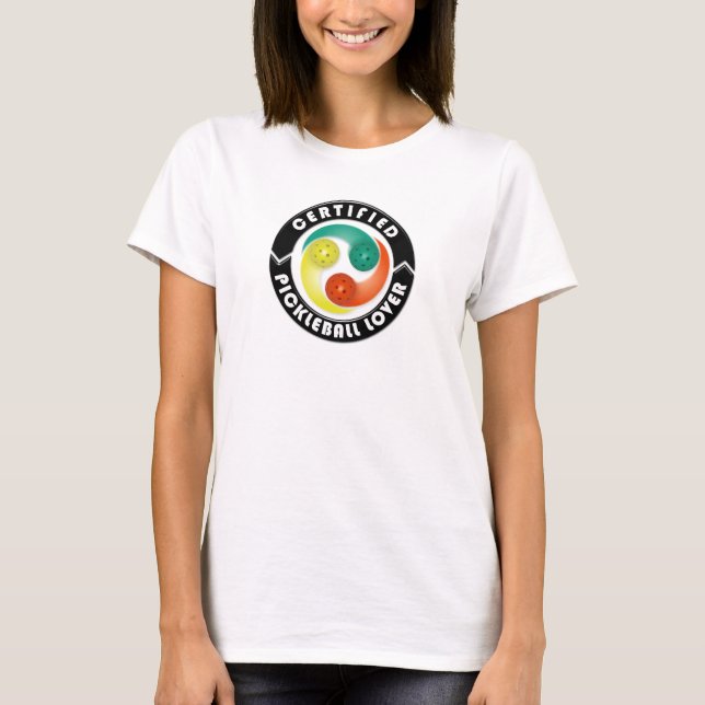 T-shirts Vestido do Tanque de Picleball Certificado Lover 1 (Frente)