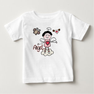 T-shirts Vestido sem mangas para menina anjo de desenho ani